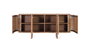 GINER Y COLOMER - Buffet en acacia massif fabriqué à la main 170 cm - 4 portes avec ouverture push - Meuble de rangement pour salon ou salle à manger